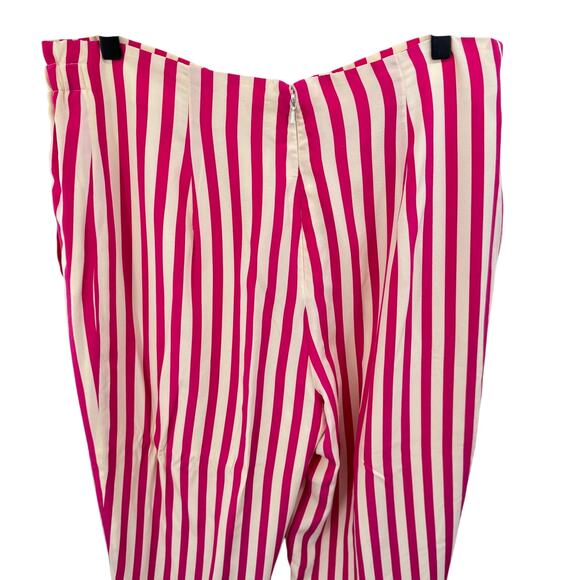 Henri Bendel Classics‎ Women's Pink White 100% Silk Striped Pants Size 16/XL - Picture 3 of 6